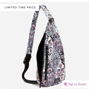 Vera Bradley Lighten Up Essential Sling Backpack- Ornate Blooms Pattern